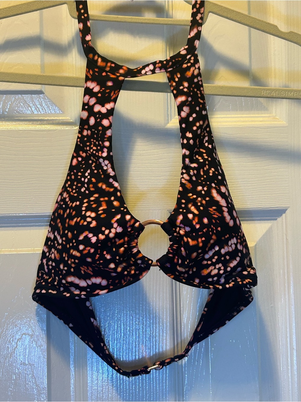Victoria's Secret Black Bikini Top with Pink Label Medium Retired Swim